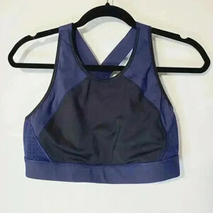 Athleta Navy Black Sports Bra EUC RN 54023 Sz L